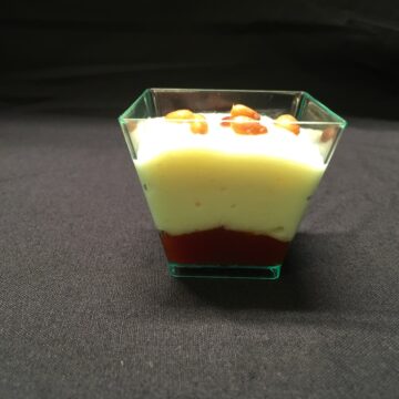 Small glass of cod brandade with tomato confit
